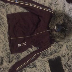 Victoria’s Secret sweater with fur hood